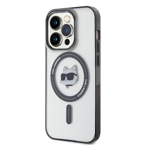 MagSafe hoesje voor Apple iPhone 15 Pro Max, Karl Lagerfeld, IML Choupette's Head, Transparant