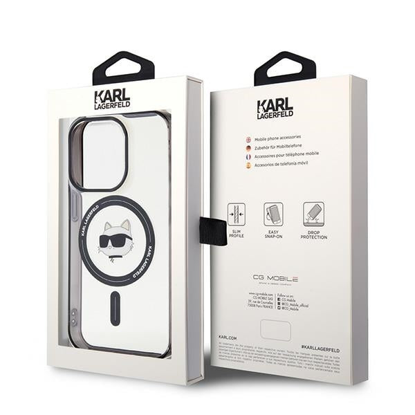 MagSafe hoesje voor Apple iPhone 15 Pro Max, Karl Lagerfeld, IML Choupette's Head, Transparant