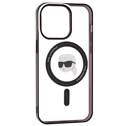 MagSafe hoesje voor Apple iPhone 15 Pro Max, Karl Lagerfeld, IML Karl's Head, Transparant