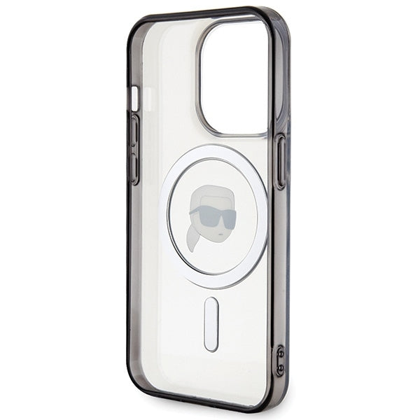 MagSafe hoesje voor Apple iPhone 15 Pro Max, Karl Lagerfeld, IML Karl's Head, Transparant