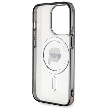 MagSafe hoesje voor Apple iPhone 15 Pro Max, Karl Lagerfeld, IML Karl's Head, Transparant
