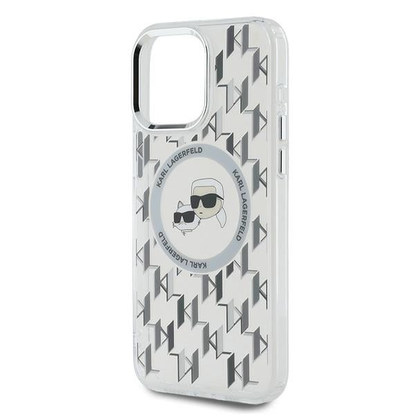 MagSafe hoesje voor Apple iPhone 15 Pro Max, Karl Lagerfeld, IML Monogram Karl & Choupette's Heads, Transparant