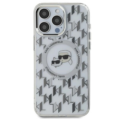 MagSafe hoesje voor Apple iPhone 15 Pro Max, Karl Lagerfeld, IML Monogram Karl & Choupette's Heads, Transparant