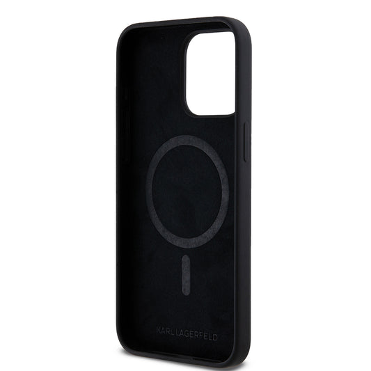MagSafe hoesje voor Apple iPhone 15 Pro Max, Karl Lagerfeld, Silicone Choupette's Head, Zwart