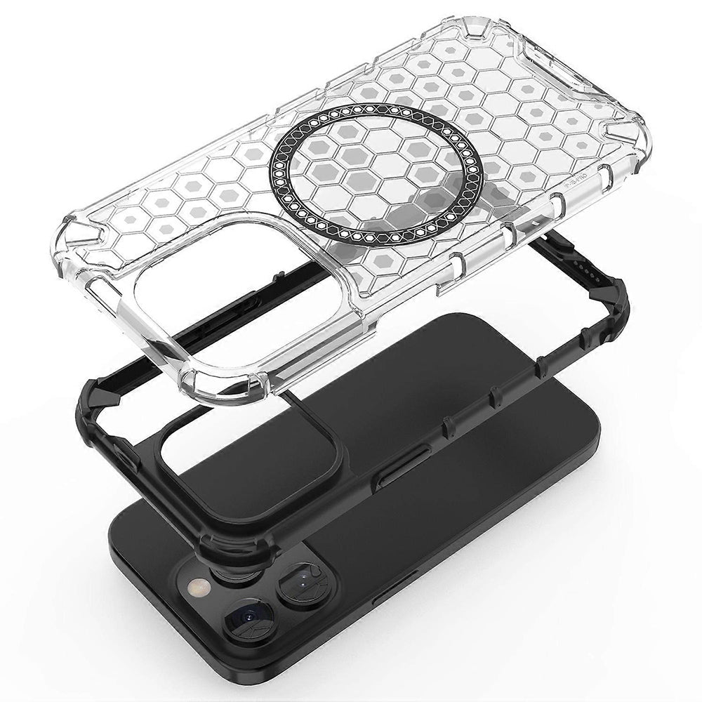 MagSafe-hoes voor Apple iPhone 15 Pro Max, Techsuit, HoneyComb Shield, Zwart