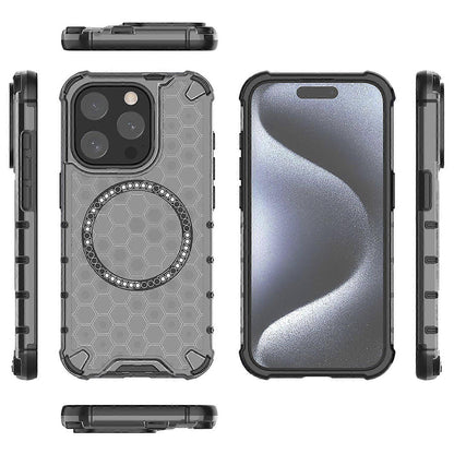 MagSafe-hoes voor Apple iPhone 15 Pro Max, Techsuit, HoneyComb Shield, Zwart