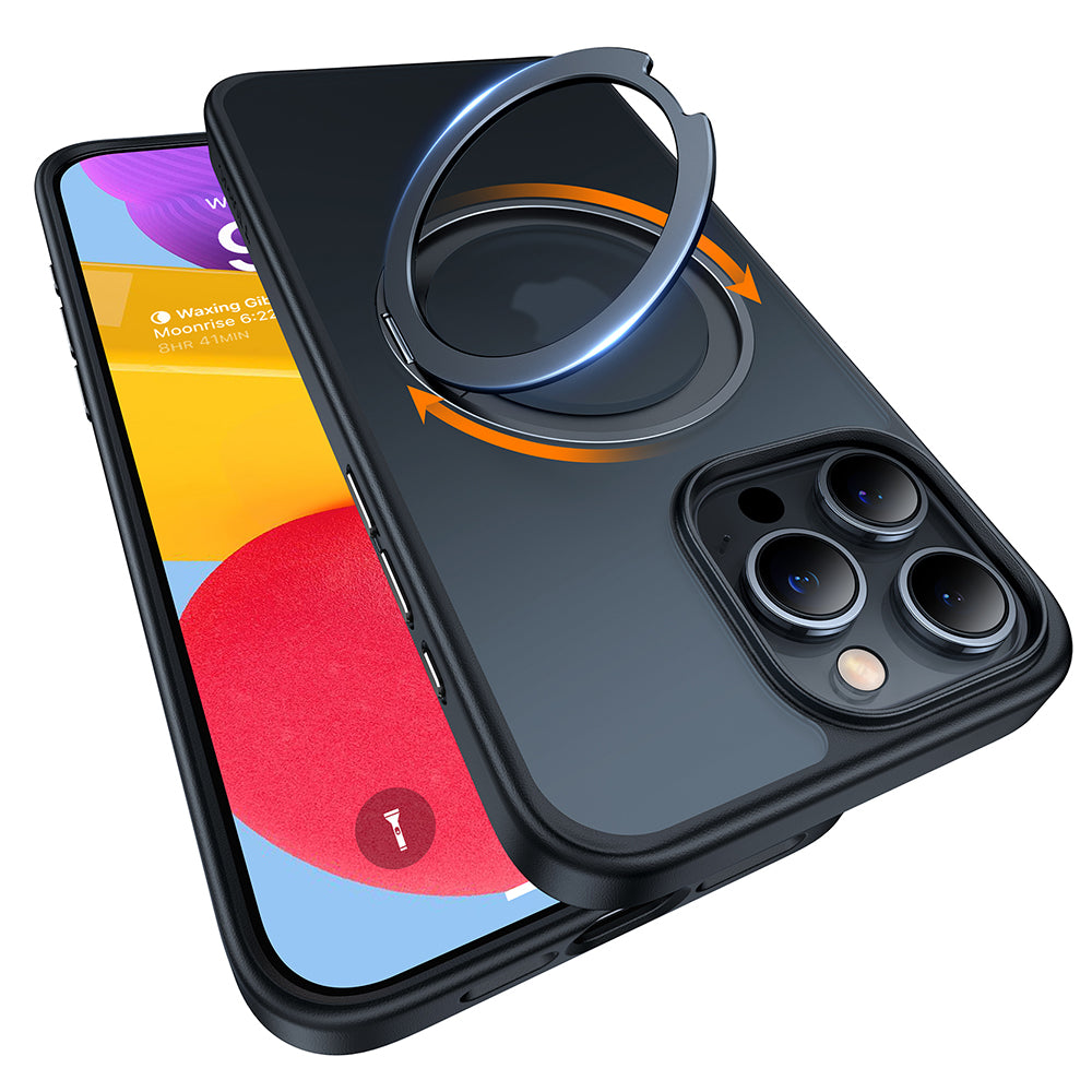 MagSafe hoes voor Apple iPhone 15 Pro Max, Torras, Ostand Pro, Zwart