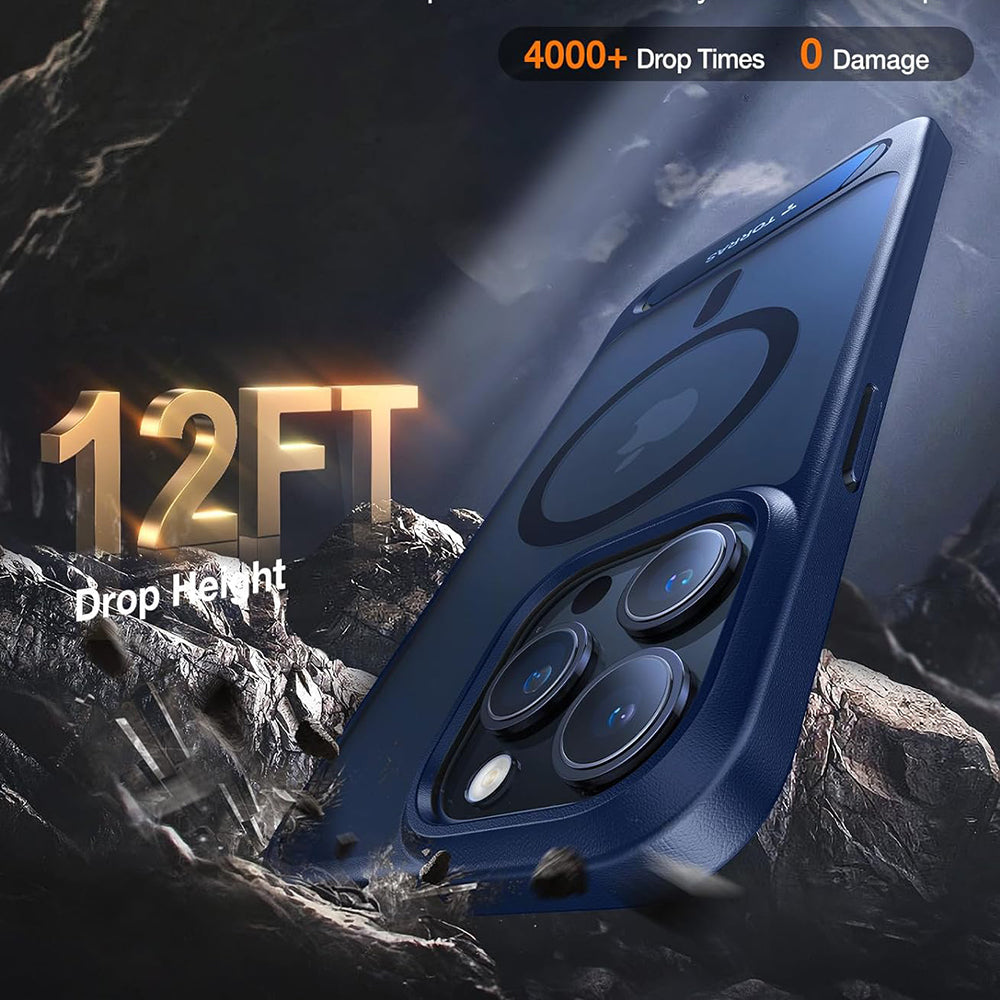 MagSafe hoes voor Apple iPhone 15 Pro Max, Torras, Pstand, Marineblauw