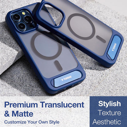 MagSafe hoes voor Apple iPhone 15 Pro Max, Torras, Pstand, Marineblauw
