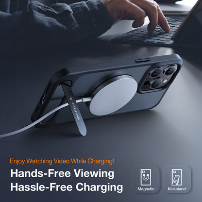 MagSafe hoes voor Apple iPhone 15 Pro Max, Torras, Pstand, Zwart