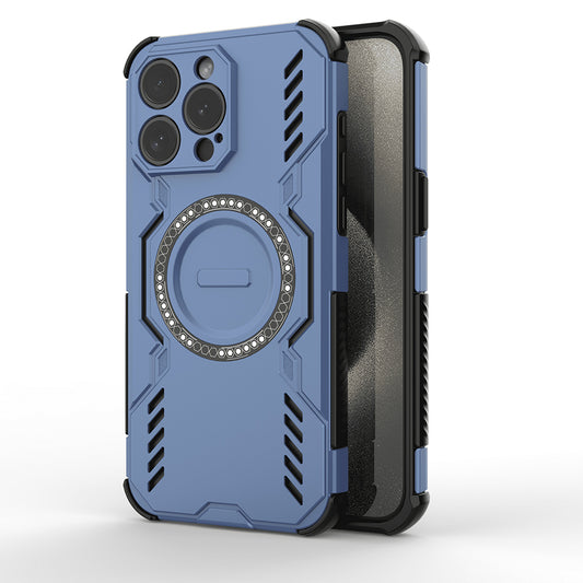 MagSafe Case for Apple iPhone 15 Pro, Techsuit, ArmorMag, Blue