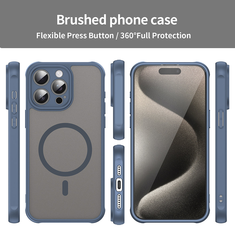 MagSafe-hoesje voor Apple iPhone 15 Pro, Techsuit, HaloFrost II, Marineblauw