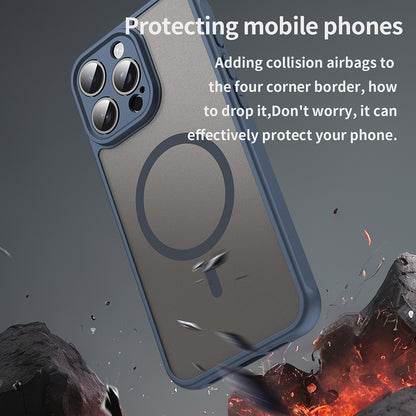 MagSafe-hoesje voor Apple iPhone 15 Pro, Techsuit, HaloFrost II, Marineblauw