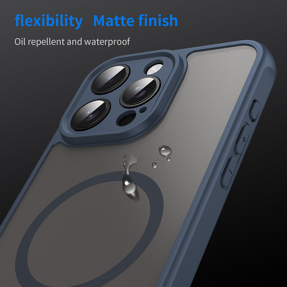 MagSafe-hoesje voor Apple iPhone 15 Pro, Techsuit, HaloFrost II, Marineblauw