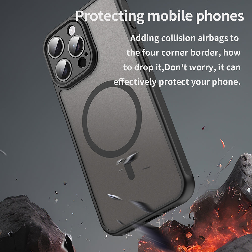 MagSafe-hoesje voor Apple iPhone 15 Pro, Techsuit, HaloFrost II, Zwart