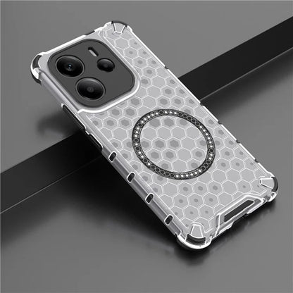 MagSafe Case for Apple iPhone 15 Pro, Techsuit, HoneyComb Shield, White