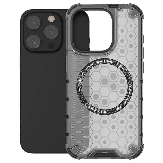 MagSafe-hoes voor Apple iPhone 15 Pro, Techsuit, HoneyComb Shield, Zwart