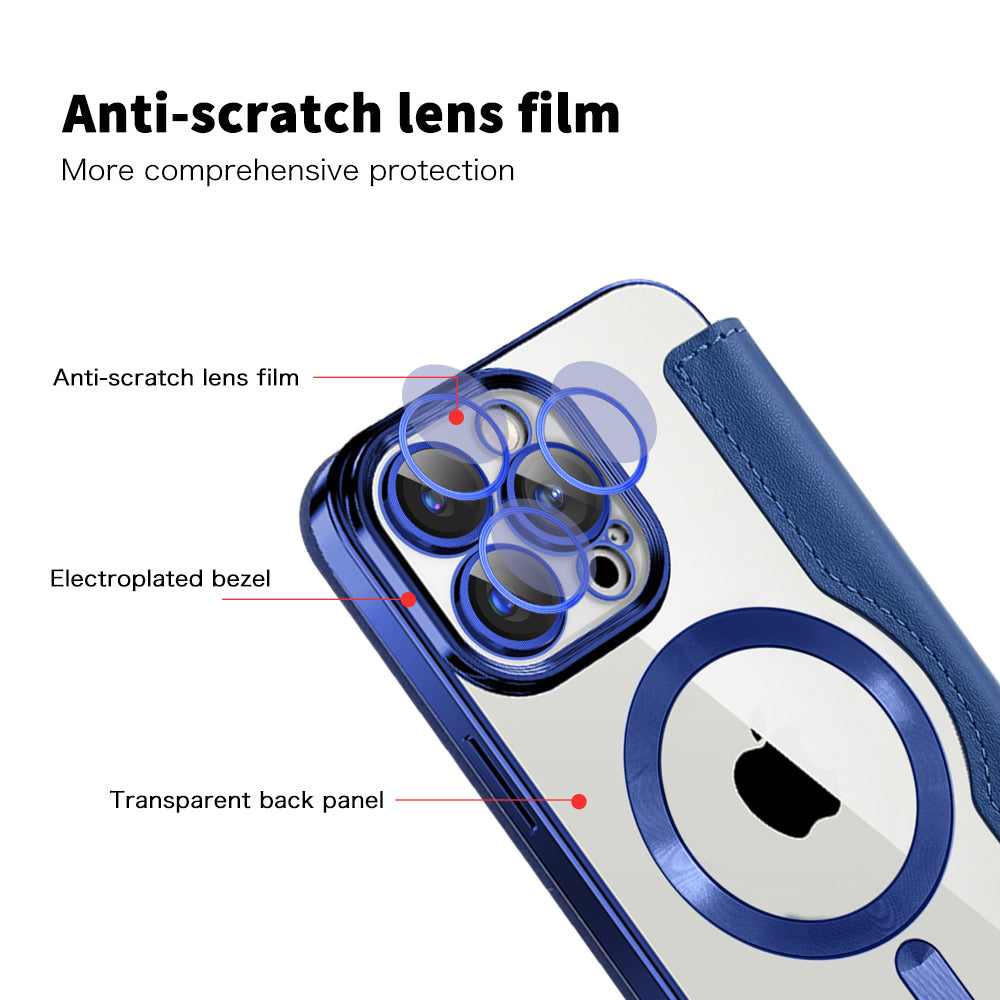 MagSafe-hoes voor Apple iPhone 15 Pro, Techsuit, SmartMag Book, Blauw