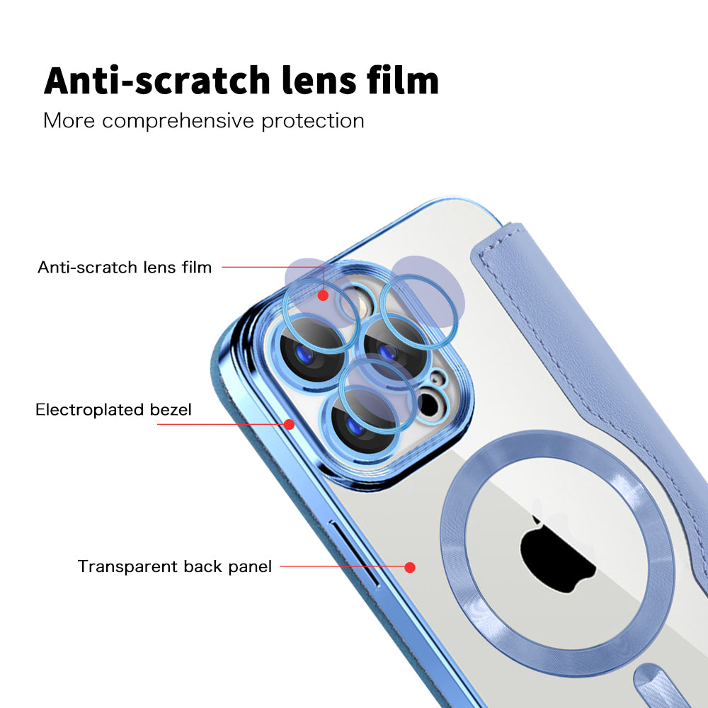 MagSafe-hoes voor Apple iPhone 15 Pro, Techsuit, SmartMag Book, Blauw