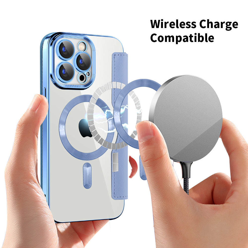 MagSafe-hoes voor Apple iPhone 15 Pro, Techsuit, SmartMag Book, Blauw