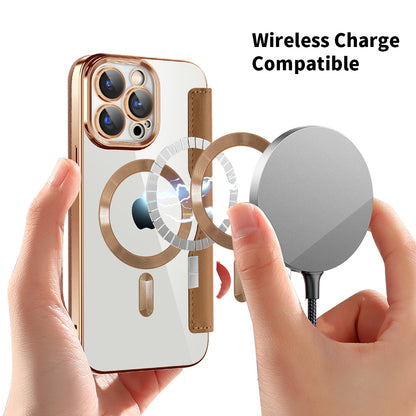 MagSafe-hoes voor Apple iPhone 15 Pro, Techsuit, SmartMag Book, Bruin