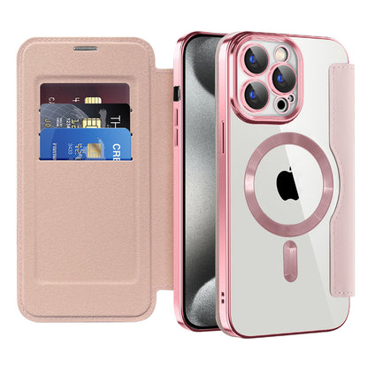 MagSafe-hoes voor Apple iPhone 15 Pro, Techsuit, SmartMag Book, Roze