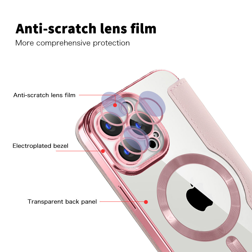 MagSafe-hoes voor Apple iPhone 15 Pro, Techsuit, SmartMag Book, Roze