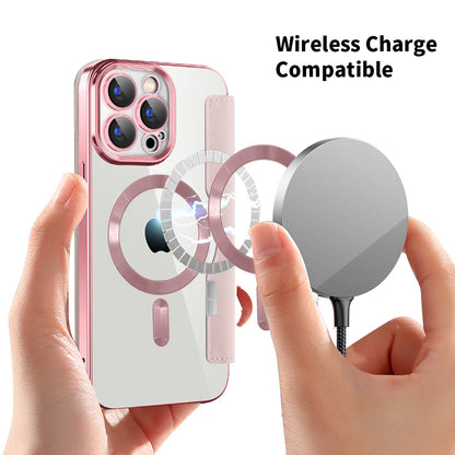 MagSafe-hoes voor Apple iPhone 15 Pro, Techsuit, SmartMag Book, Roze