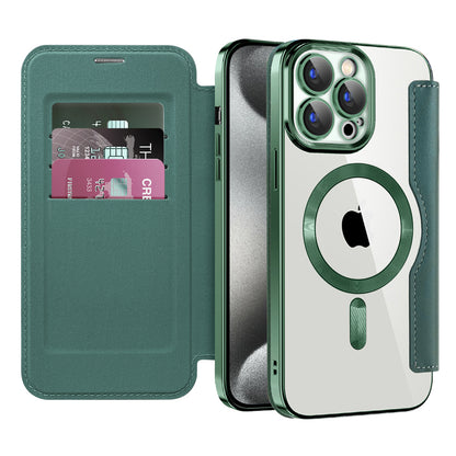 MagSafe-hoes voor Apple iPhone 15 Pro, Techsuit, SmartMag Book, Groen