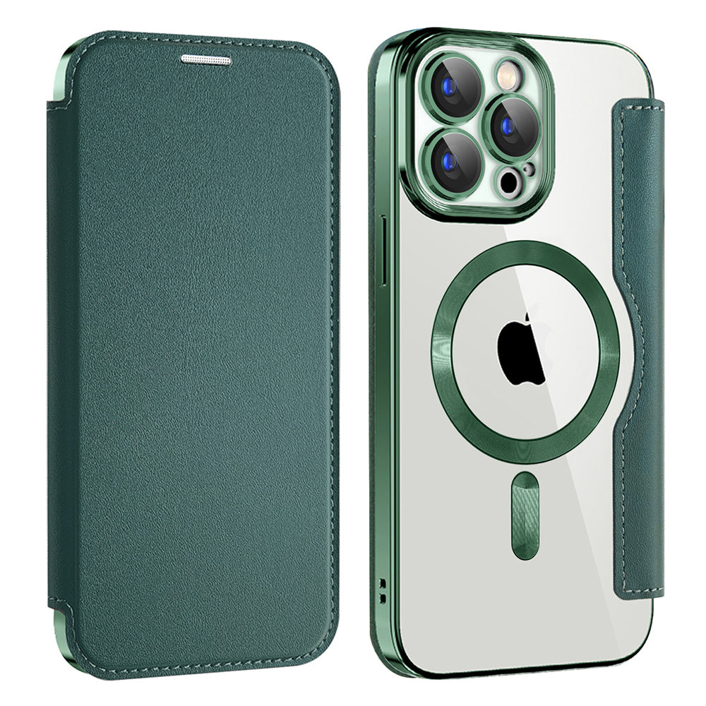 MagSafe-hoes voor Apple iPhone 15 Pro, Techsuit, SmartMag Book, Groen