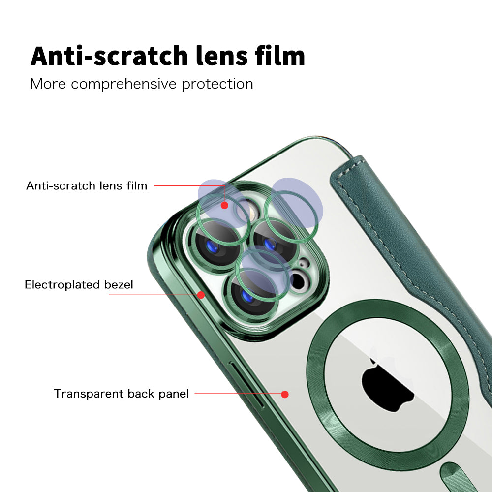 MagSafe-hoes voor Apple iPhone 15 Pro, Techsuit, SmartMag Book, Groen