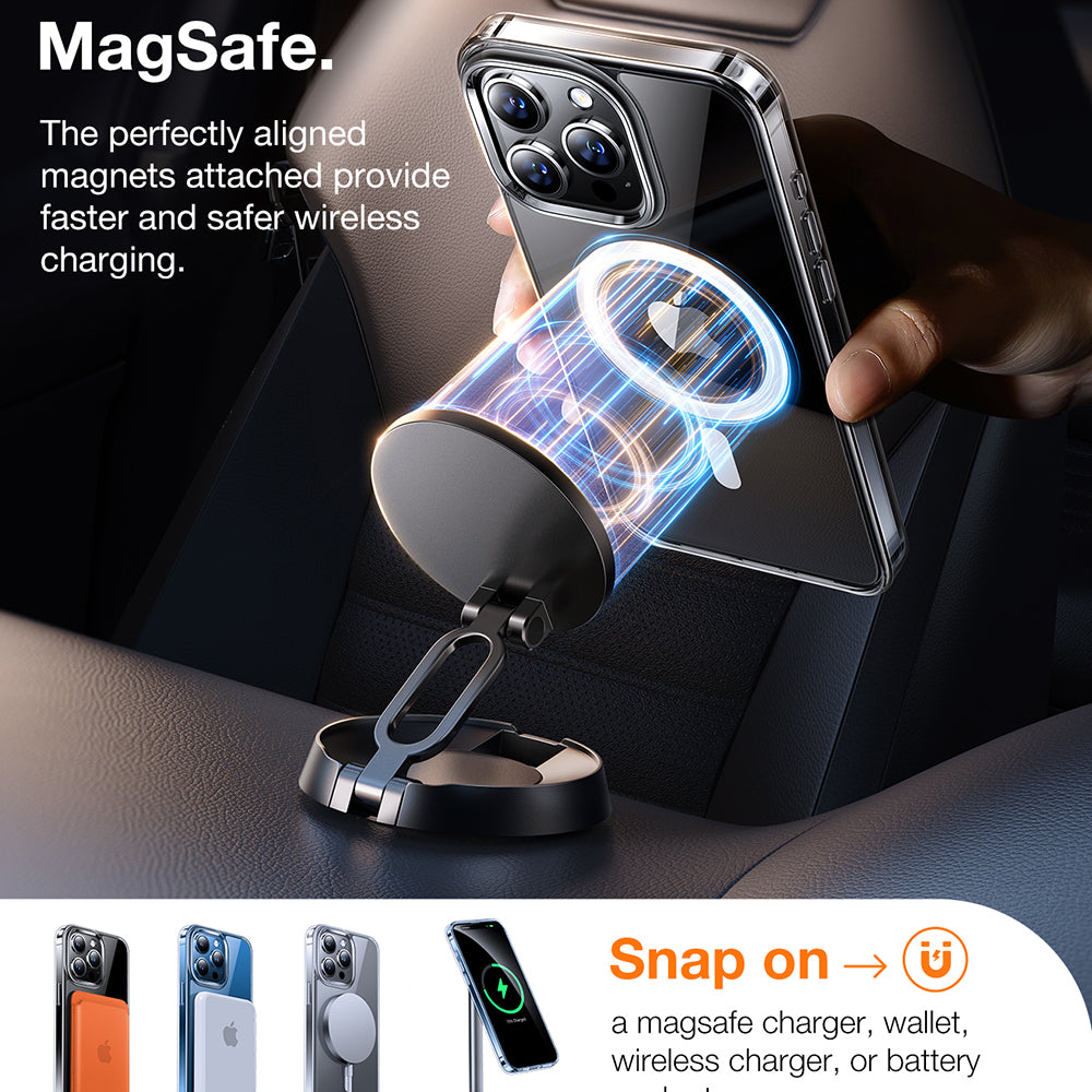 MagSafe hoes voor Apple iPhone 15 Pro, Torras, Diamond, Transparant