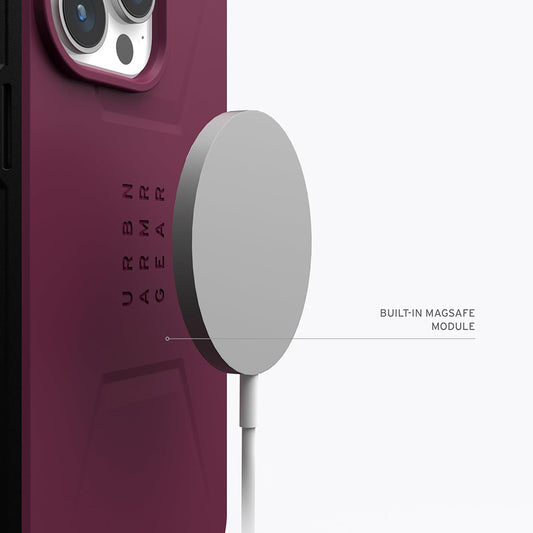 MagSafe-hoes voor Apple iPhone 15 Pro, Urban Armor Gear, Civilian, Bordeaux