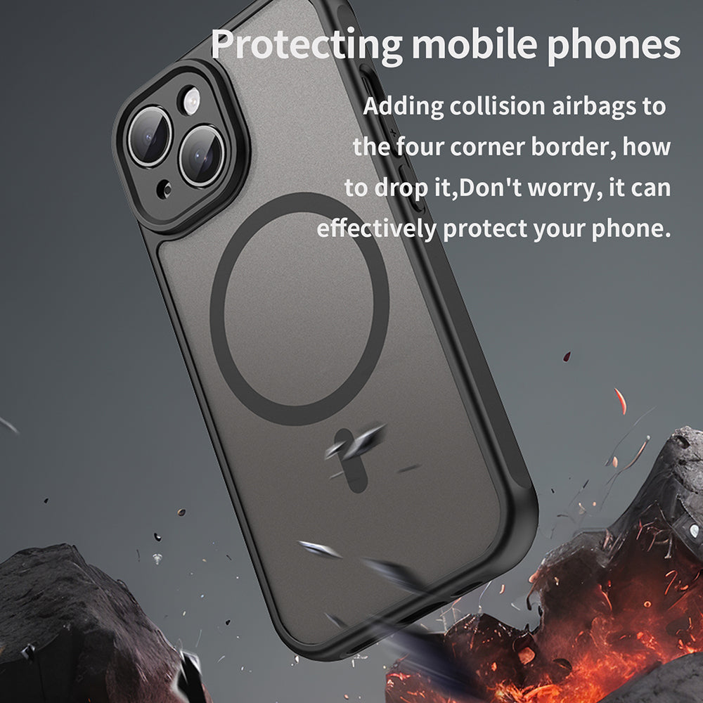 MagSafe-hoesje voor Apple iPhone 15, Techsuit, HaloFrost II, Zwart