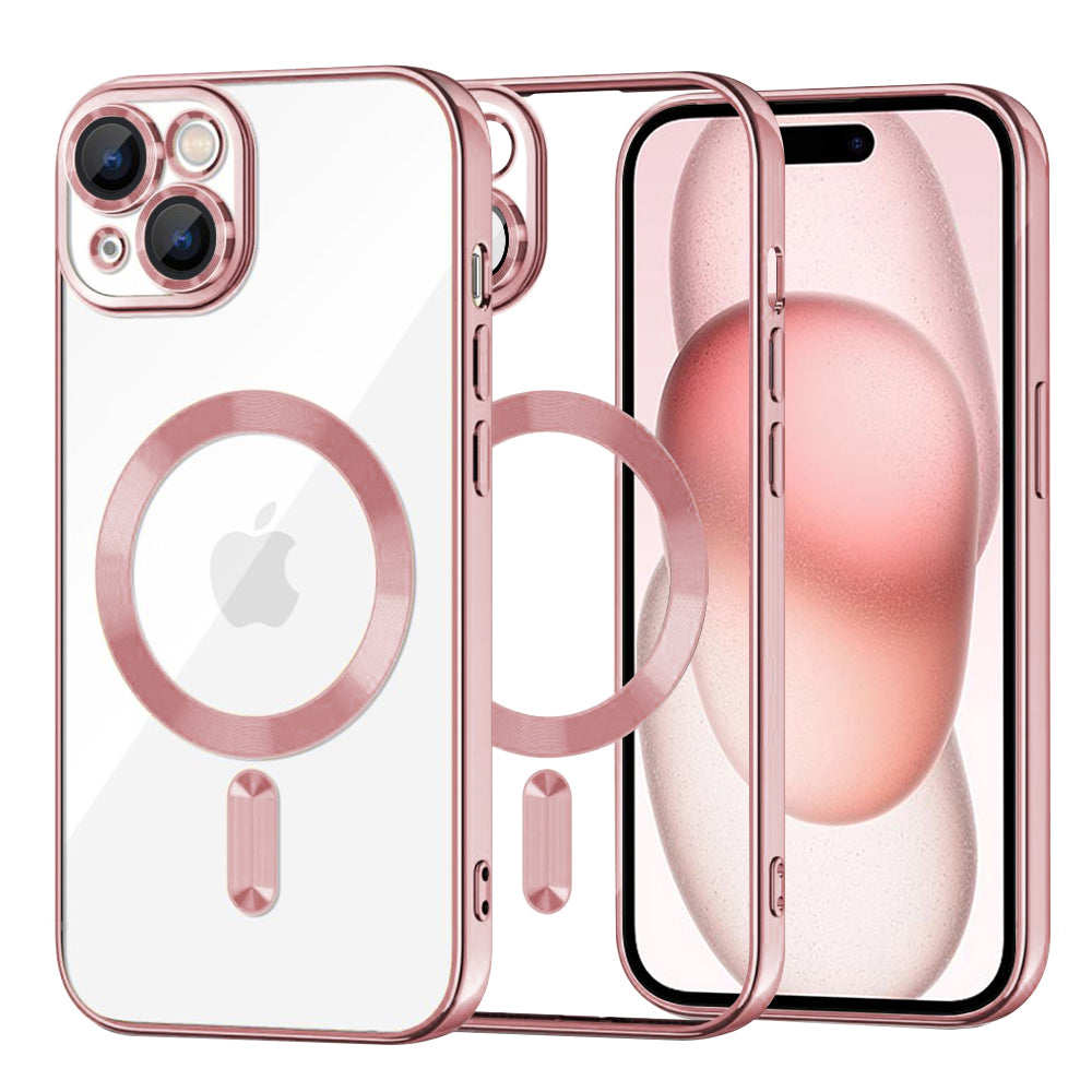 MagSafe-hoes voor Apple iPhone 15, Techsuit, Luxury Crystal, Roze
