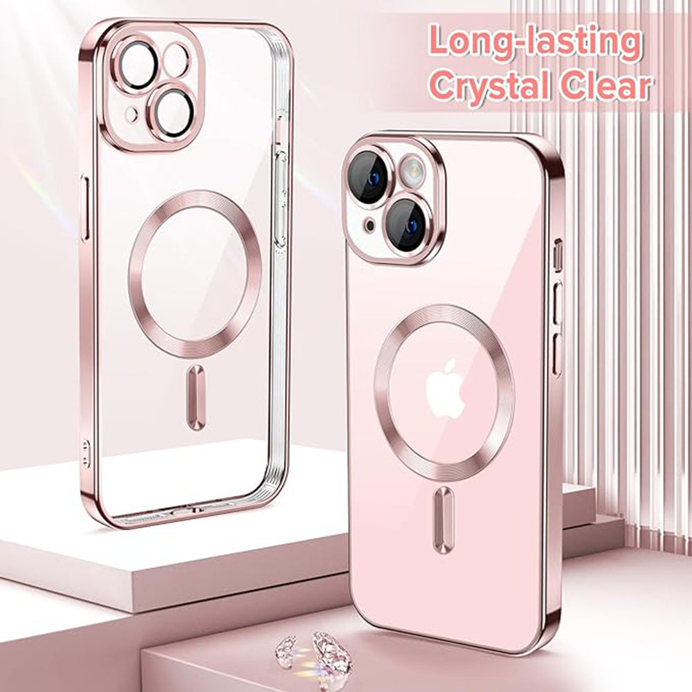 MagSafe-hoes voor Apple iPhone 15, Techsuit, Luxury Crystal, Roze