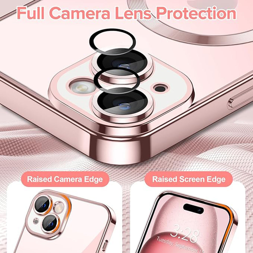 MagSafe-hoes voor Apple iPhone 15, Techsuit, Luxury Crystal, Roze