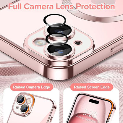 MagSafe-hoes voor Apple iPhone 15, Techsuit, Luxury Crystal, Roze