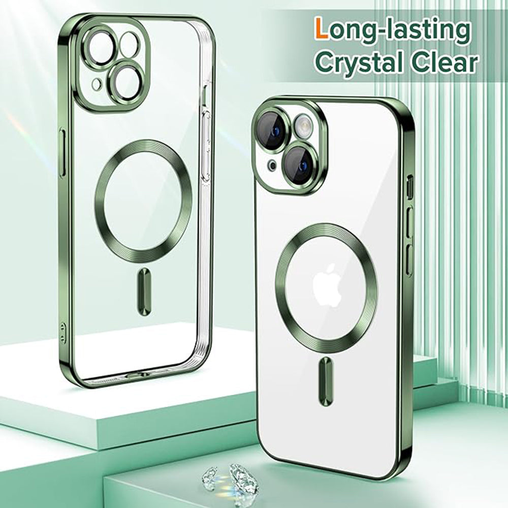 MagSafe-hoes voor Apple iPhone 15, Techsuit, Luxury Crystal, Donkergroen