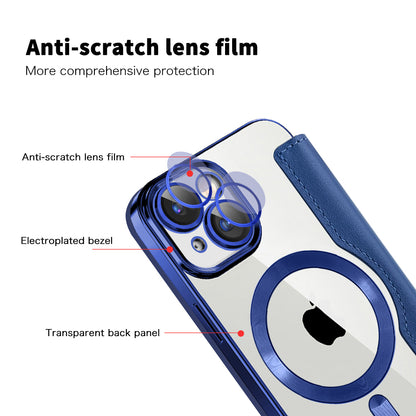 MagSafe-hoes voor Apple iPhone 15, Techsuit, SmartMag Book, Blauw