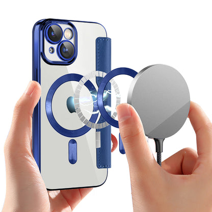 MagSafe-hoes voor Apple iPhone 15, Techsuit, SmartMag Book, Blauw