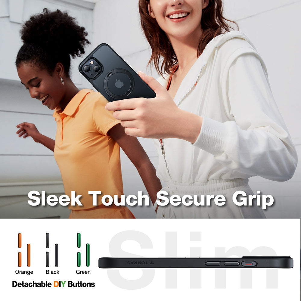 MagSafe hoes voor Apple iPhone 15, Torras, Ostand Pro, Zwart