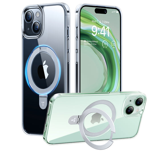 MagSafe hoesje voor Apple iPhone 15, Torras, Ostand, Transparant