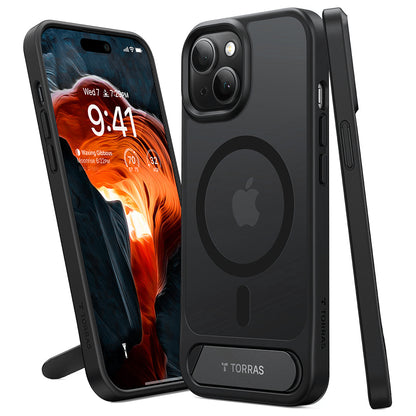 MagSafe Case for Apple iPhone 15, Torras, Pstand, Black