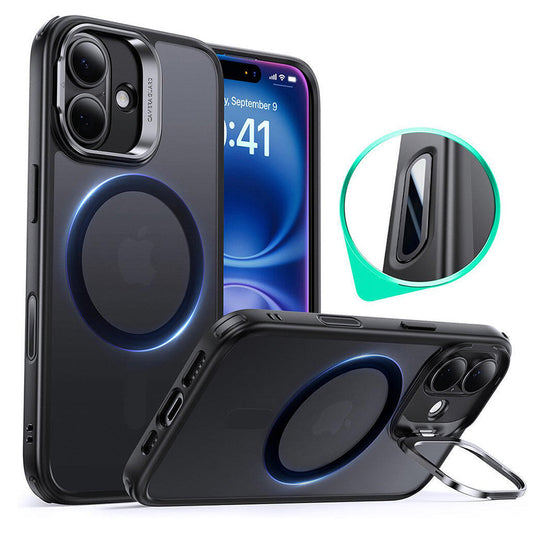 MagSafe hoes voor Apple iPhone 16, ESR, Classic Hybrid Kickstand Slide, Satijnzwart
