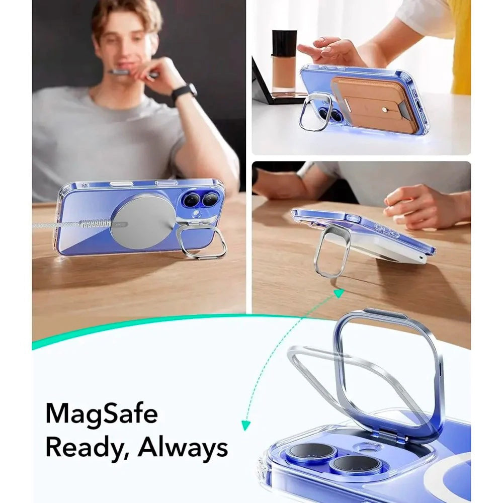 MagSafe hoes voor Apple iPhone 16, ESR, Classic Hybrid Kickstand Slide, Transparant
