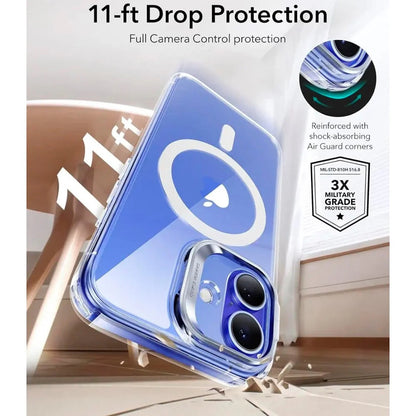 MagSafe hoes voor Apple iPhone 16, ESR, Classic Hybrid Kickstand Slide, Transparant