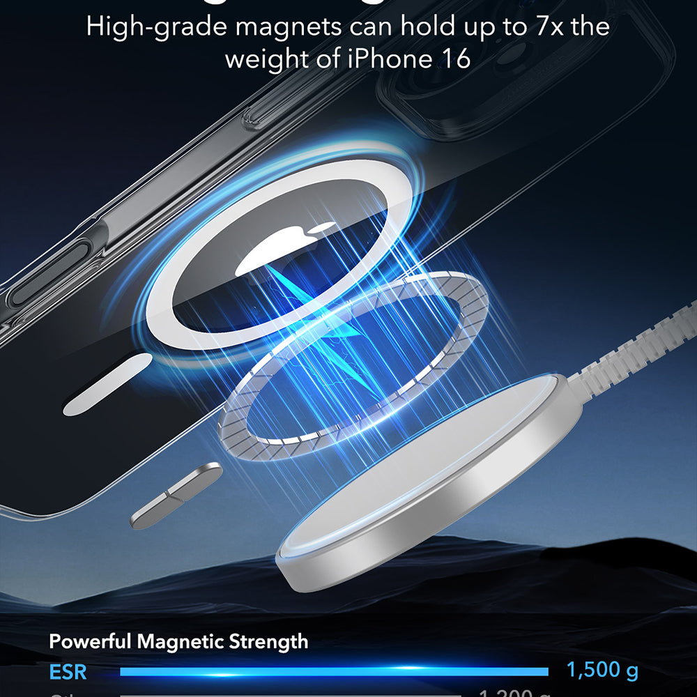 MagSafe hoesje voor Apple iPhone 16, ESR, Classic Hybrid, Transparant