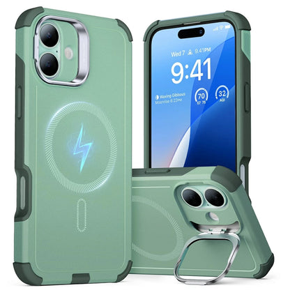 MagSafe hoes voor Apple iPhone 16, ESR, Cyber Armor Kickstand, Groen