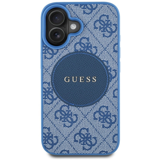 MagSafe hoesje voor Apple iPhone 16, Guess, 4G Circle Classic Logo, Blauw